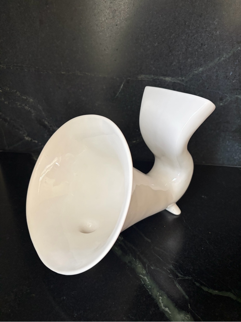 NEW Hudson Grace White Ceramic Decorative Gramophone Passive Phone Speaker CUTE